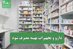 دارو و تجهیزات بهینه مصرف شود