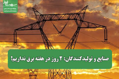 صنایع و تولیدکنندگان: 2 روز در هفته برق نداریم!