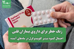 زنگ خطر برای داروی بیماران قلبی/ احتمال کمبود بیشتر کلوپیدوگرل در ماه‌های آینده