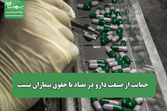 حمایت از صنعت دارو در تضاد با حقوق بیماران نیست