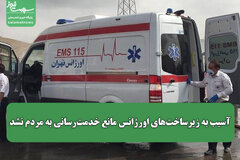آسیب به زیرساخت‌های اورژانس مانع خدمت‌رسانی به مردم نشد