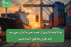 مواد اولیه دارویی از هند و چین به ایران نمی‌رسد/ باید نگران ماه‌های آینده باشیم
