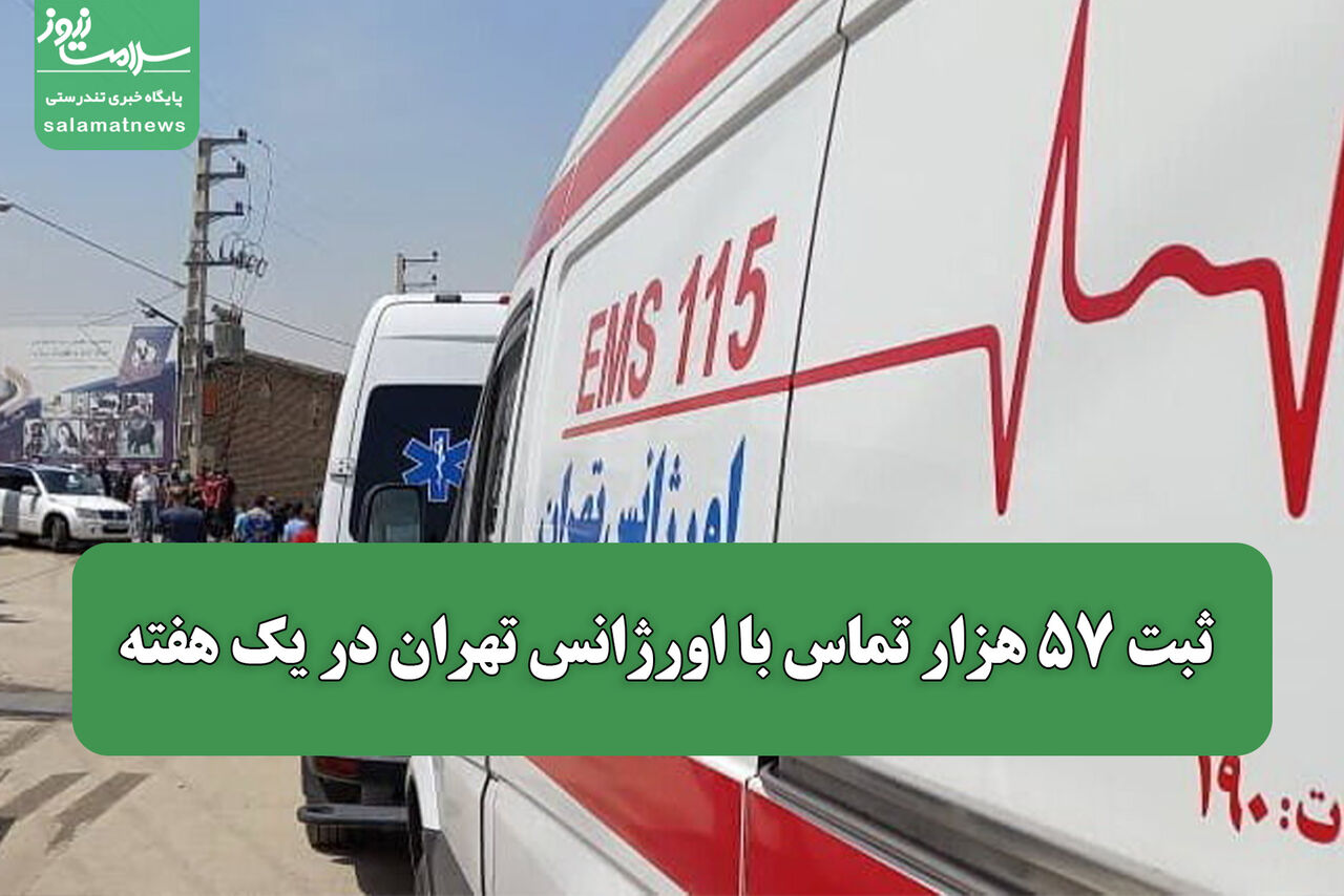 ثبت ۵۷ هزار تماس با اورژانس تهران در یک هفته