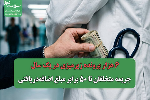 ۶ هزار پرونده زیرمیزی در یک سال/ جریمه متخلفان تا ۵۰ برابر مبلغ اضافه‌دریافتی