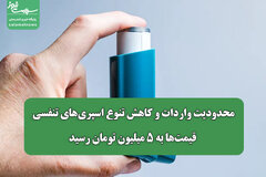 محدودیت واردات و کاهش تنوع اسپری‌های تنفسی/ قیمت‌ها به ۵ میلیون تومان رسید