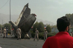 فیلم/محل سقوط هواپیما در تهران