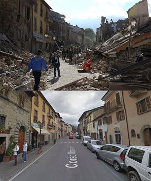 عکس/ایتالیا بعد و قبل از زلزله