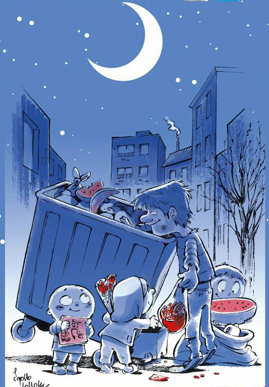 کاریکاتور/این هم یلدای تلخ بی‌خانمان‌ها!