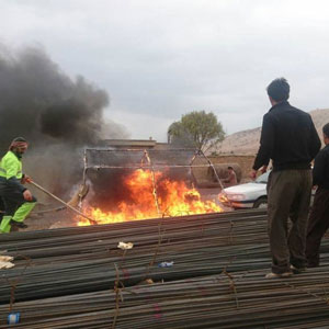 آتش‌سوزی در چادر یکی از زلزله زدگان گیلانغرب