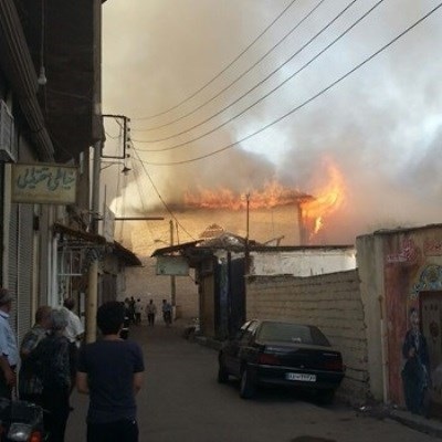 مسجد تاریخی جامع ساری در آتش سوخت/ 24 مصدوم در پی حریق مسجد جامع