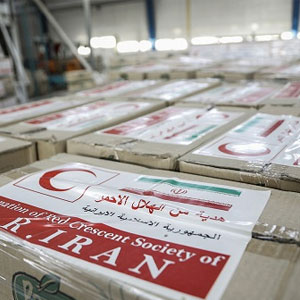 ارسال دارو، بسته غذایی و ملزومات پزشکی هلال‌احمر ایران به لبنان